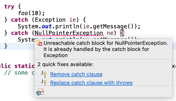 Java catch error. Java catch error