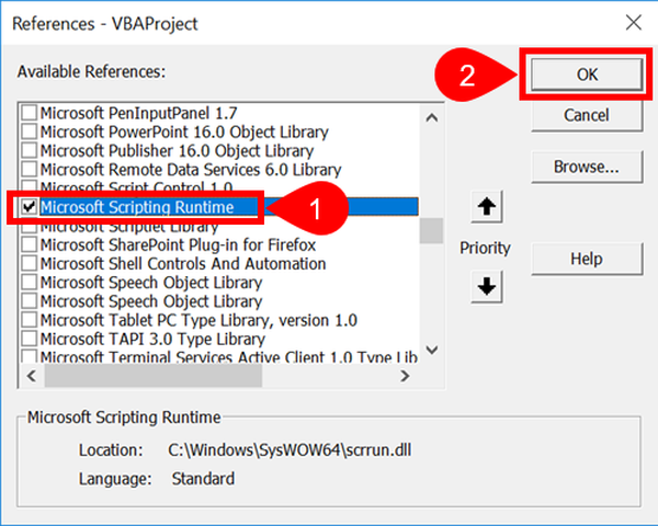 Microsoft script. References VBAPROJECT access где найти.